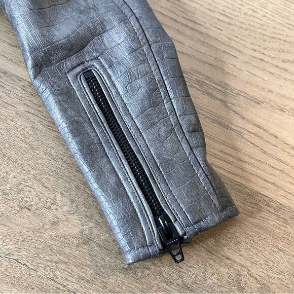 BlankNYC Croc Embossed Faux Leather Jacket Small